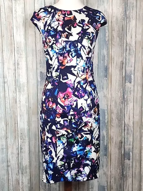 BETSEY JOHNSON FLORAL Scuba Stretch Bodycon Exposed Zip Lined Size 6 ...