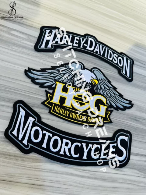 Harley Davidson Motorcycle Owners Group HOG Jacket Patch 12" Silver Eagle Patch 3