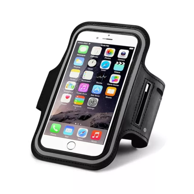 RUNNING JOGGING SPORTS GYM ARM BAND ARMBAND CASE COVER FOR IPHONE 6 6s schwarz