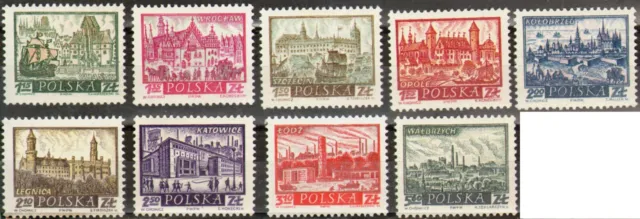 1960:  "Historische Städte in Polen". Neun Werte - Mi.-Nr. 1209-1217 **.