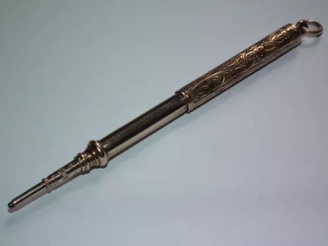 Beautiful, Antique Edward Baker c1890 Solid 9ct Rose Gold Propelling Pencil