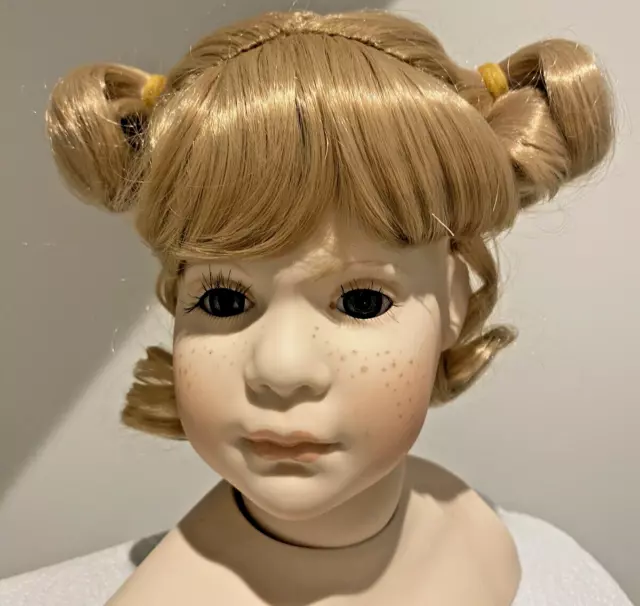 11 inch Dolls Wig swept up pigtails fringe Honey Blonde Suitable for reborns MAY