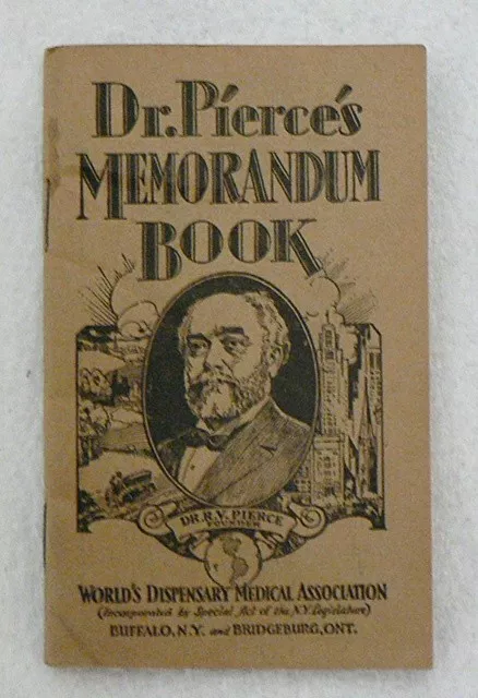 Vintage 1929 Dr, Pierce's Memorandum Booklet