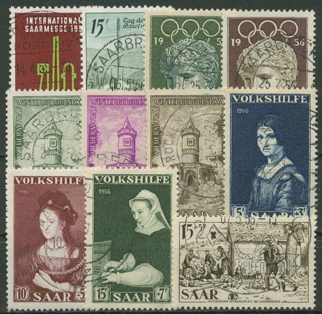 Saarland 1956 Jahrgang (368/78) komplett gestempelt