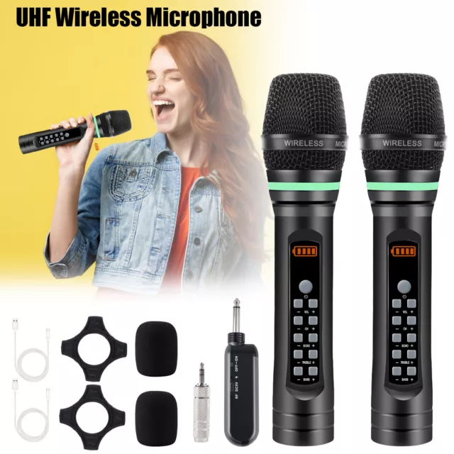 Wireless Microphone UHF Professional Handheld Mic System Receiver for Karaoke