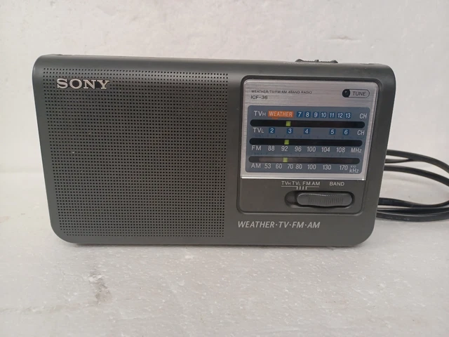 Sony ICF-36 AM/FM/TV Portable Radio Tested and Working weather