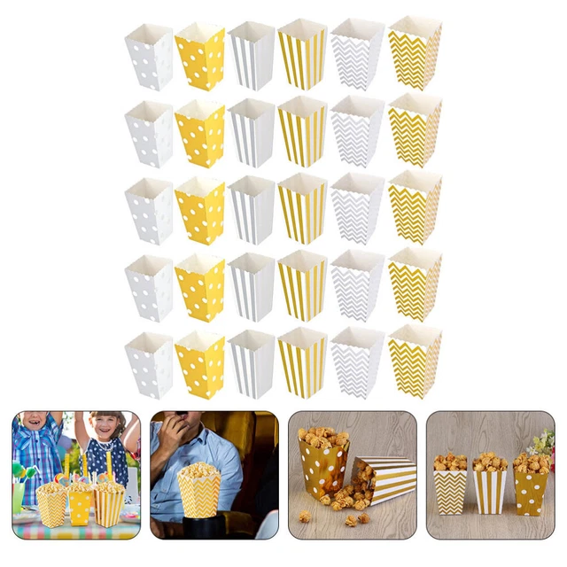 30 piezas caja de palomitas de maíz papel de grado alimenticio contenedores de papel caja de papel