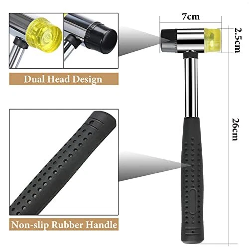WAIZHIUA Maillet en Caoutchouc à Double Face, Ø 25 mm Mini Marteau Caoutchouc av 2
