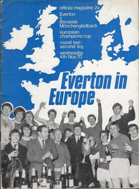 Everton v Borussia Monchengladbach. European Cup. 1970-1971