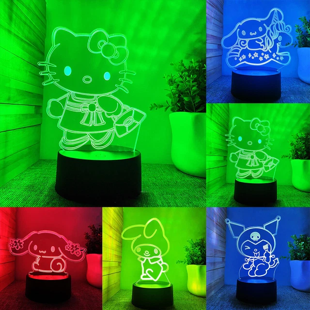 3D ILLUSION CINNAMOROLL Kuromi Melody Hello Kitty LED Night Light Desk