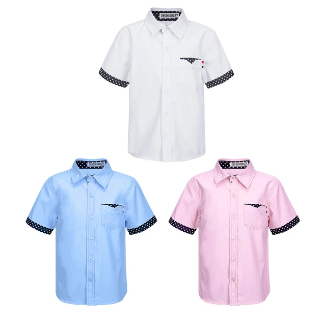 Camicia tempo libero ragazzi cotone bambini t shirt bottone inferiore camicia estate shirt top