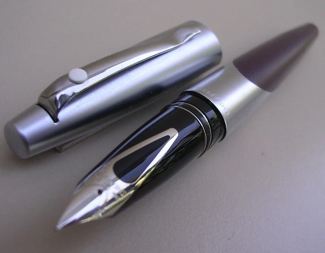 Stylo Plume Sheaffer Balance Résine Verte Marbrée - Plume Or 18 Carats, Occasion