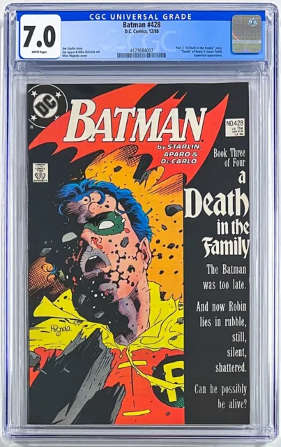 BATMAN #428 | A DEATH IN THE FAMILY | 1988 DC Comics CGC 7.0 Death of Jason Todd