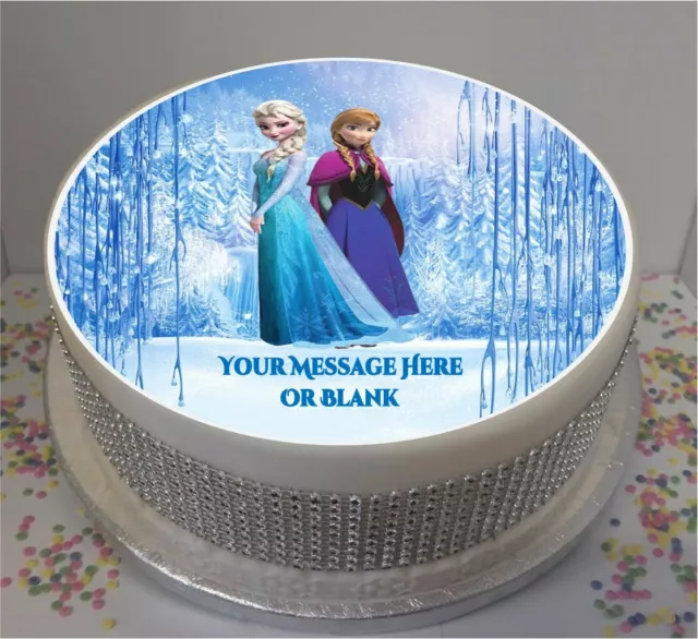 Personalisierte Anna & Elsa / Frozen 8 Zoll Glasur / Kuchenauflage