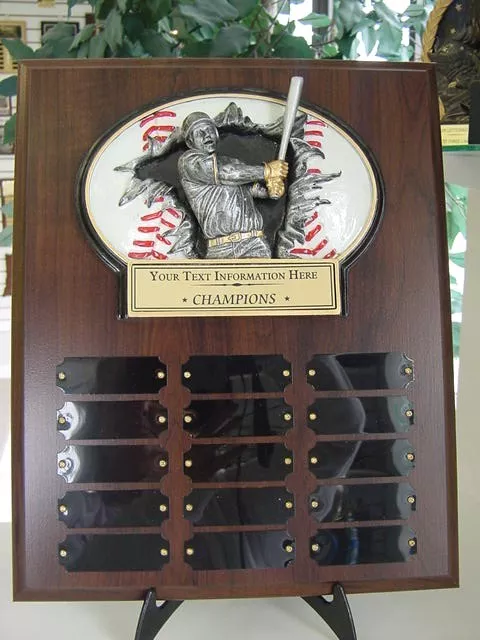 Baseball Perpetual 15 Year Award Plaque Fantasy Heavy Resin 3 Dimensional Top *