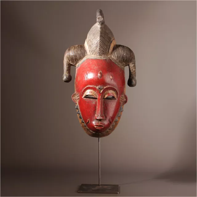 12853 Fine Baule Mask Ivory Coast Metalldisplay Inclusive