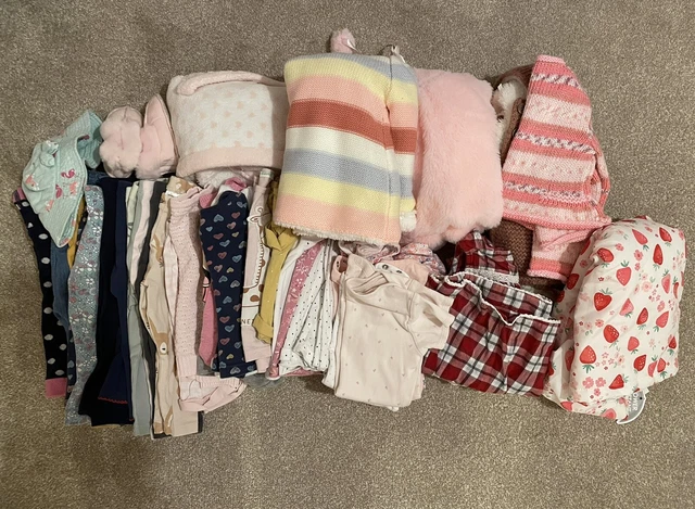 Baby girl 6-12 months clothes bundle Approx 30 Items Next, John Lewis, M&co, TU