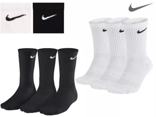 Calze Nike uomo donna 3 paia equipaggio quotidiano palestra leggera