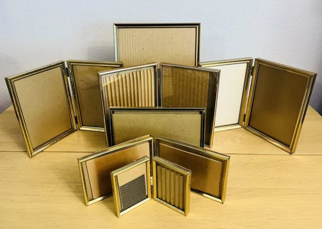 Lot Of Gold Tone Vintage Styled Picture Photo Frames Room For 12 Portraits    G5
