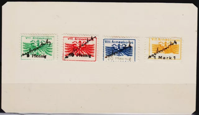 4 reklamemarken 1900-1920 militär-, dienstmarken(?), /0426