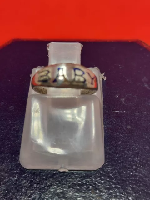 Rare Antique Charles Horner Sterling Silver Baby Ring