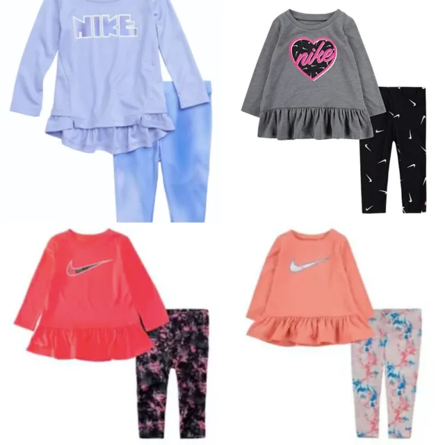 New Nike Baby Girls Dri-FIT Top and Leggings Set Choose Size & Color MSRP $40
