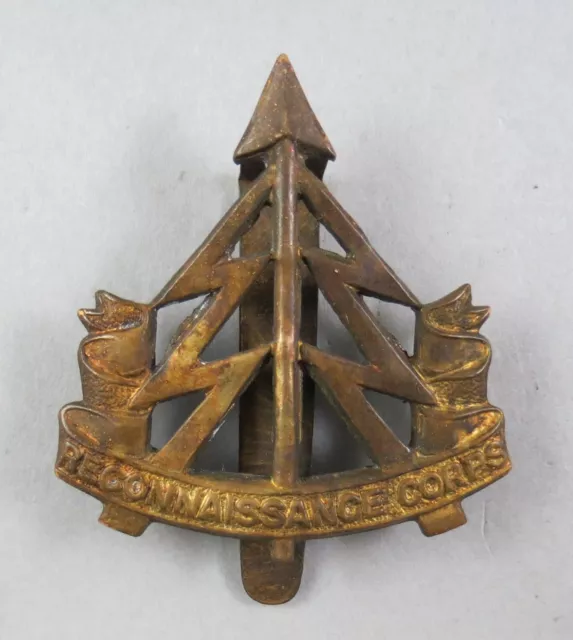 Military Brass Cap Badge The Reconnaissance Corps British Army