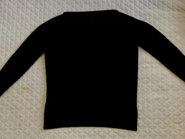 Ralph Lauren Black Label Women’s Sweater 100% Cashmere Boat Neck Black Color