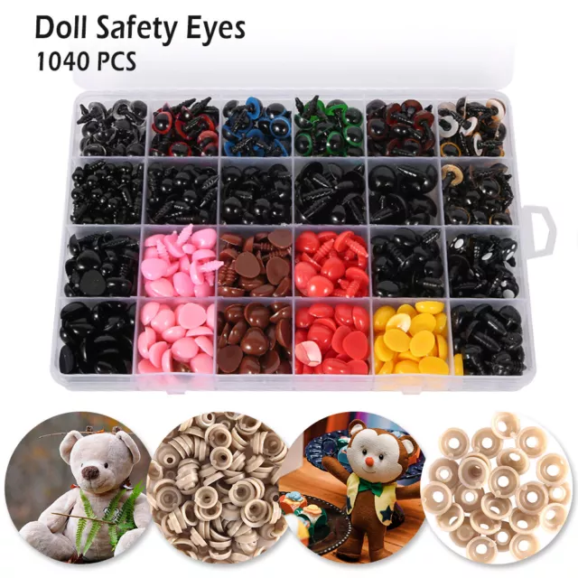 6-14 mm Plastic Safety Eyes Colorful Amber-Amigurumi Toy Teddy Bear DIY Crafts^