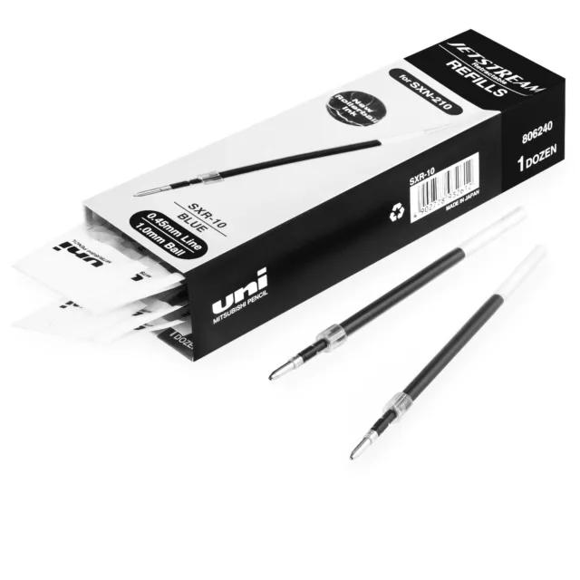 Uni-Ball Jetstream SXN-210 Retractable Pen Refills - 1.0mm - Black Ink - 12 Pack