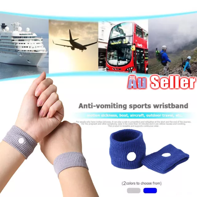 2x Anti Nausea Wrist Bands. For Travel Sick, Car, Sea, Motion, Morning Sickness