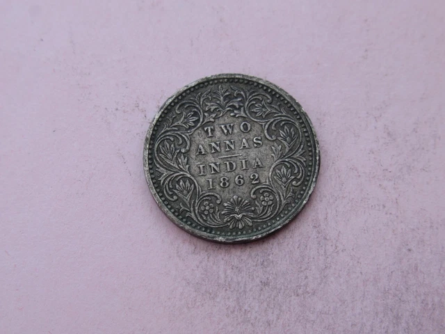 1862 Queen Victoria silver 2 Annas (India) Coin
