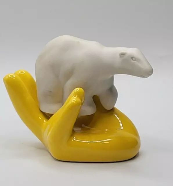 Vtg Hallmark Polar Bear Figurine 1979  Porcelain Bisque • Japan • 3.25" Length