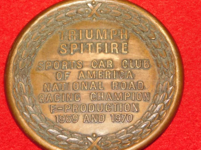 VINTAGE TRIUMPH SPITFIRE SPORTS CAR CLUB of AMERICA 1969 1970 EMBLEM SCCA BADGE 2