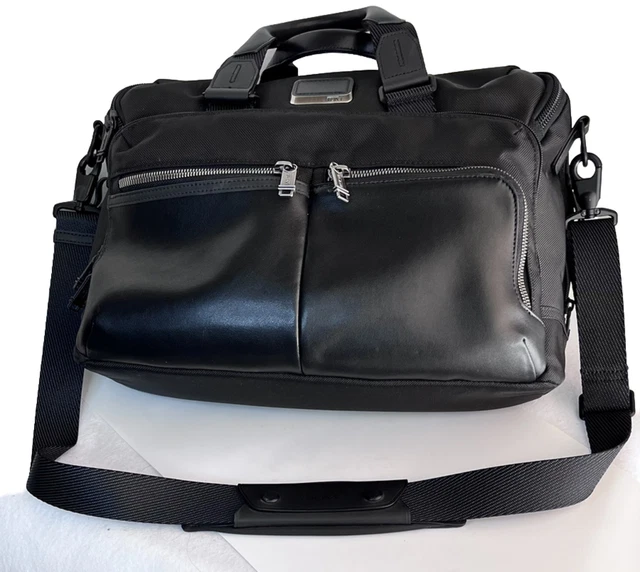 Tumi Mclaren Computer Briefcase Overnight Expandable Canvas & Leather Black