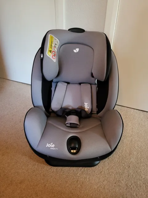 Joie Stages FX 0+/1/2 (0-25kg) Car Seat in Black And Grey. Isofix