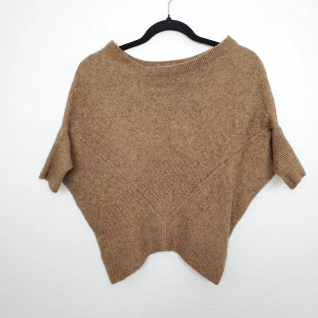Vince Womens Sweater Size XS Yak Wool Dolman Batwing Short Sleeve Brown