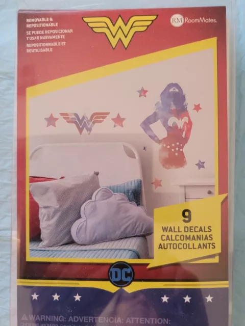 CALCOMANÍA DE PARED MURAL Wonder Woman Acuarela NUEVA DECORACIÓN