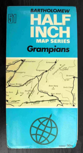Vintage BARTHOLOMEW Half Inch Map Series - No.51 GRAMPIANS