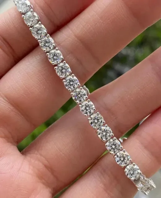 9Ct Round Cut Lab Created Diamond Women's Tennis Bracelet 14k White Gold Plated