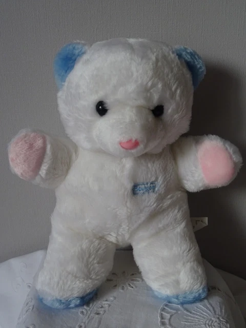 Peluche lion ours bleu et rose Boulgom, Vintage