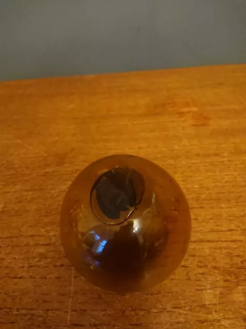 Dark Amber Glass Hand Blown Fishing Float Ball Vtg Retro Old Ball 3
