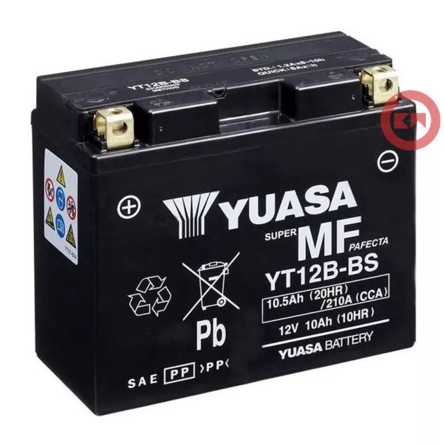 BATTERIA YUASA YT12B-BS 12V 10Ah DUCATI MONSTER 696 2008 2009 2010 2011 2012