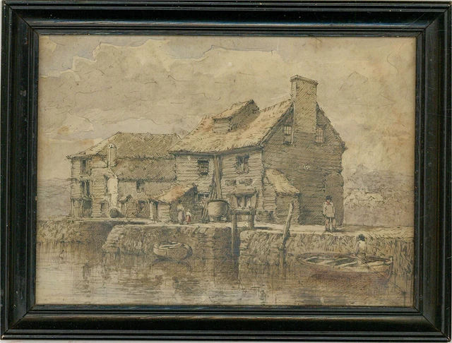 Mid 19th Century Watercolour - The Cottage on the River