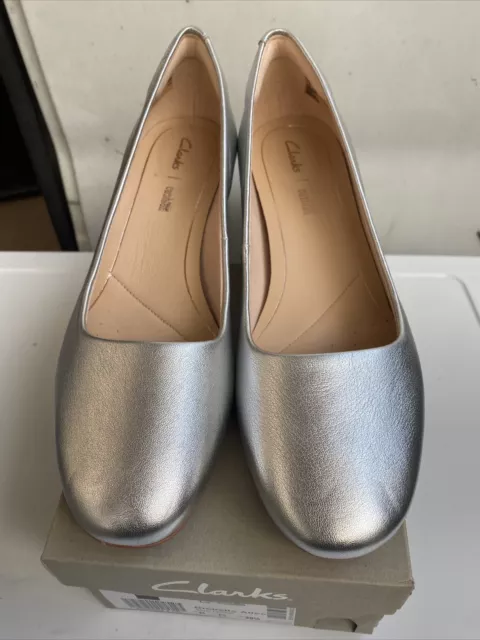 CLARKS ORABELLA ALICE Ladies Silver Leather Shoes 29.99 PicClick UK