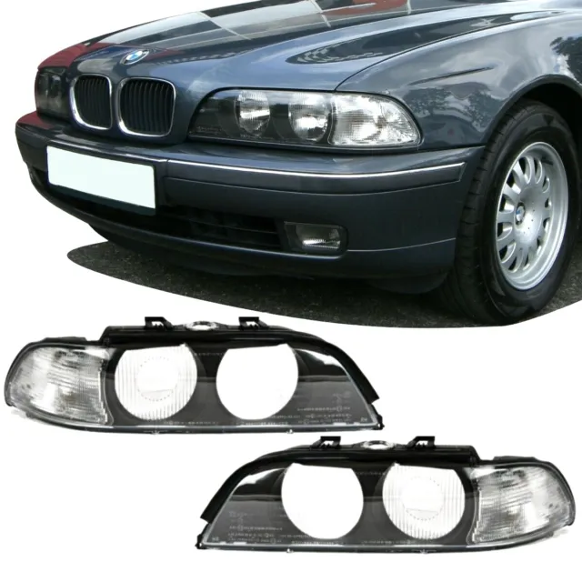 Set SCHEINWERFER Gehäuse Blinker Weiß Facelift Upgrade passt für BMW E39 95-00