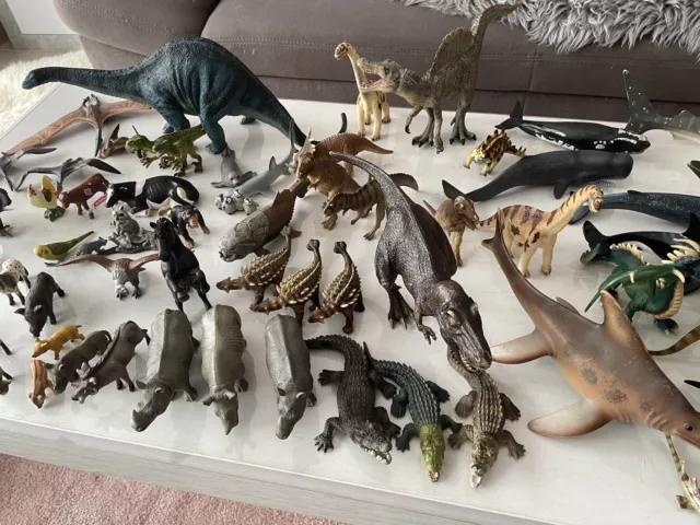 71 Schleich Tiere Konvolut Dinos, Wale, Wildtiere