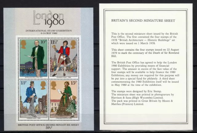 Great Britain 1980 MNH London International Stamp exhibition. Postal history **