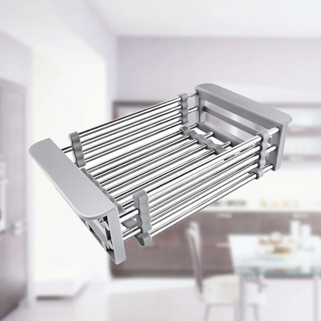 Relaxdays Vaschetta Scolapasta per Lavandino, Allungabile da 43,5-57 cm