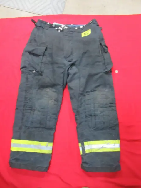 BLACK MORNING PRIDE Fire Fighter Turnout PANTS 38 X 33 BUNKER GEAR RESCUE TOW